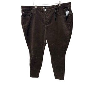 Kut From the Kloth Diana Corduroy Relaxed Skinny Pants Brown Size 22W NWT